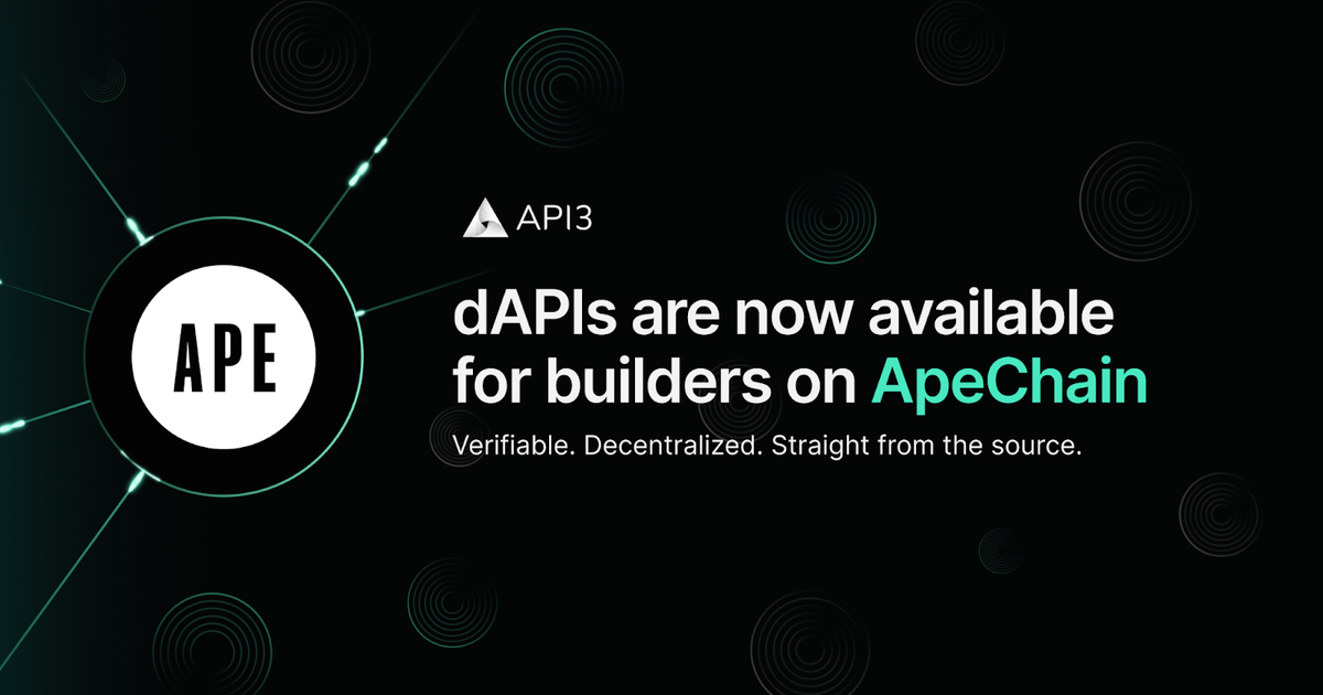 API3’s Oracle Stack is live on ApeChain